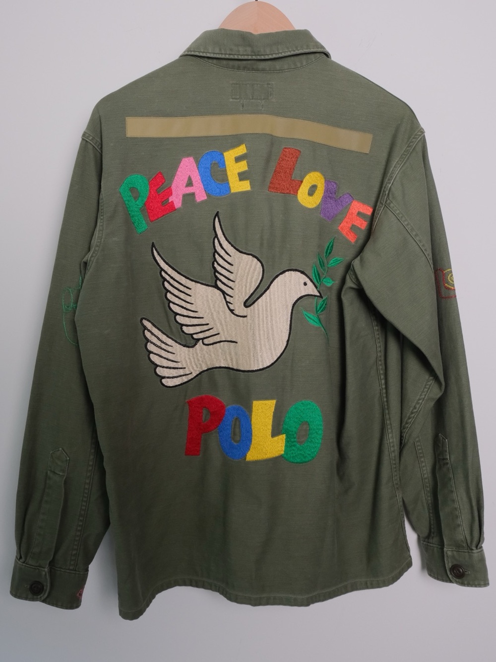 Polo Ralph Lauren Peace Love Chain Stitch Military Overshirt